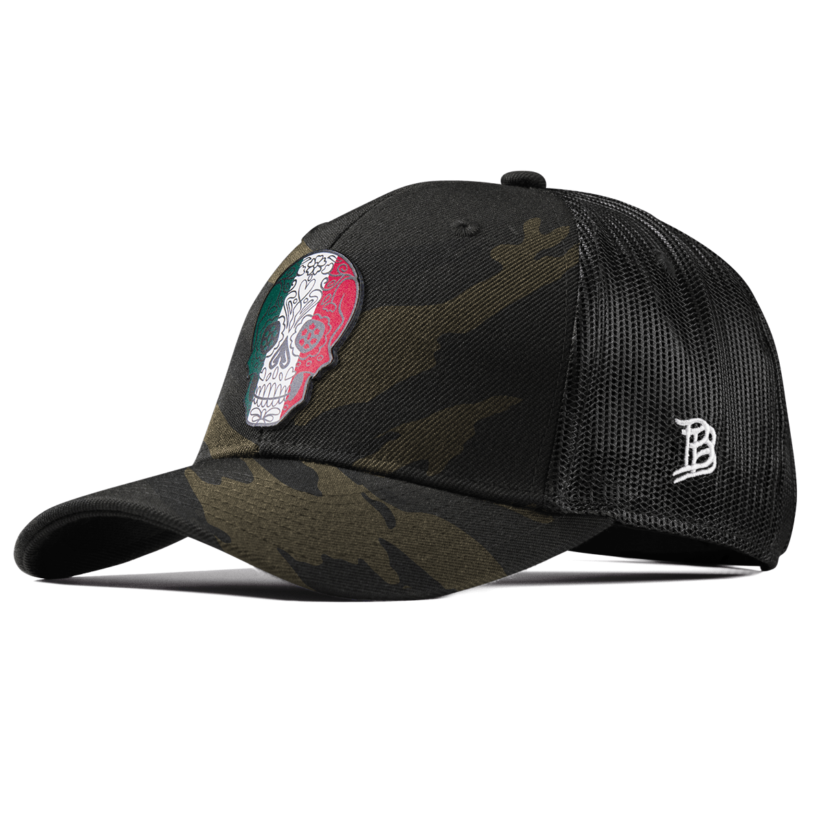 Fiesta Sugar Skull Curved Trucker Midnight Camo