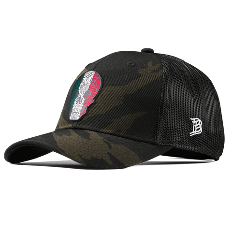 Fiesta Sugar Skull Curved Trucker Midnight Camo
