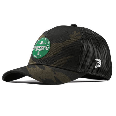 Get The Green Curved Trucker Midnight Camo