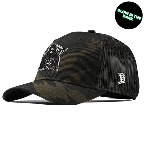 Grim Reaper Glow Curved Trucker Midnight Camo