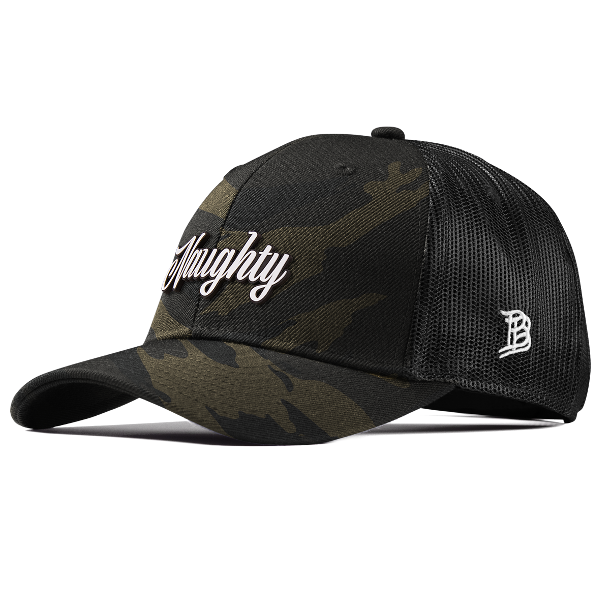 Naughty Curved Trucker Midnight Camo