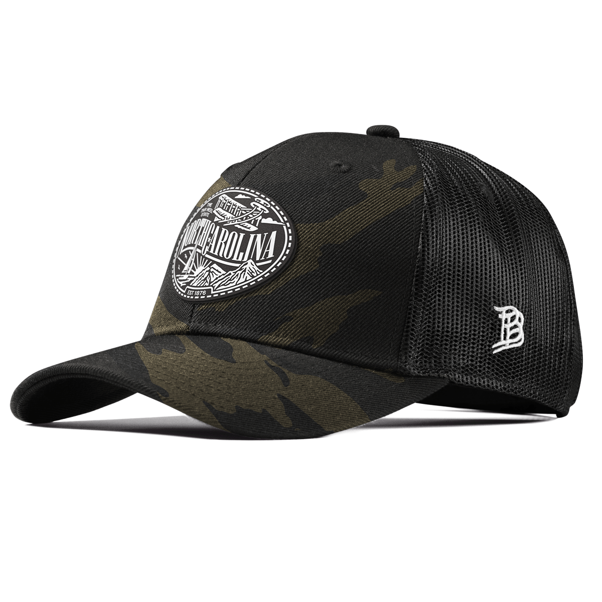North Carolina Traveler Curved Trucker Midnight Camo