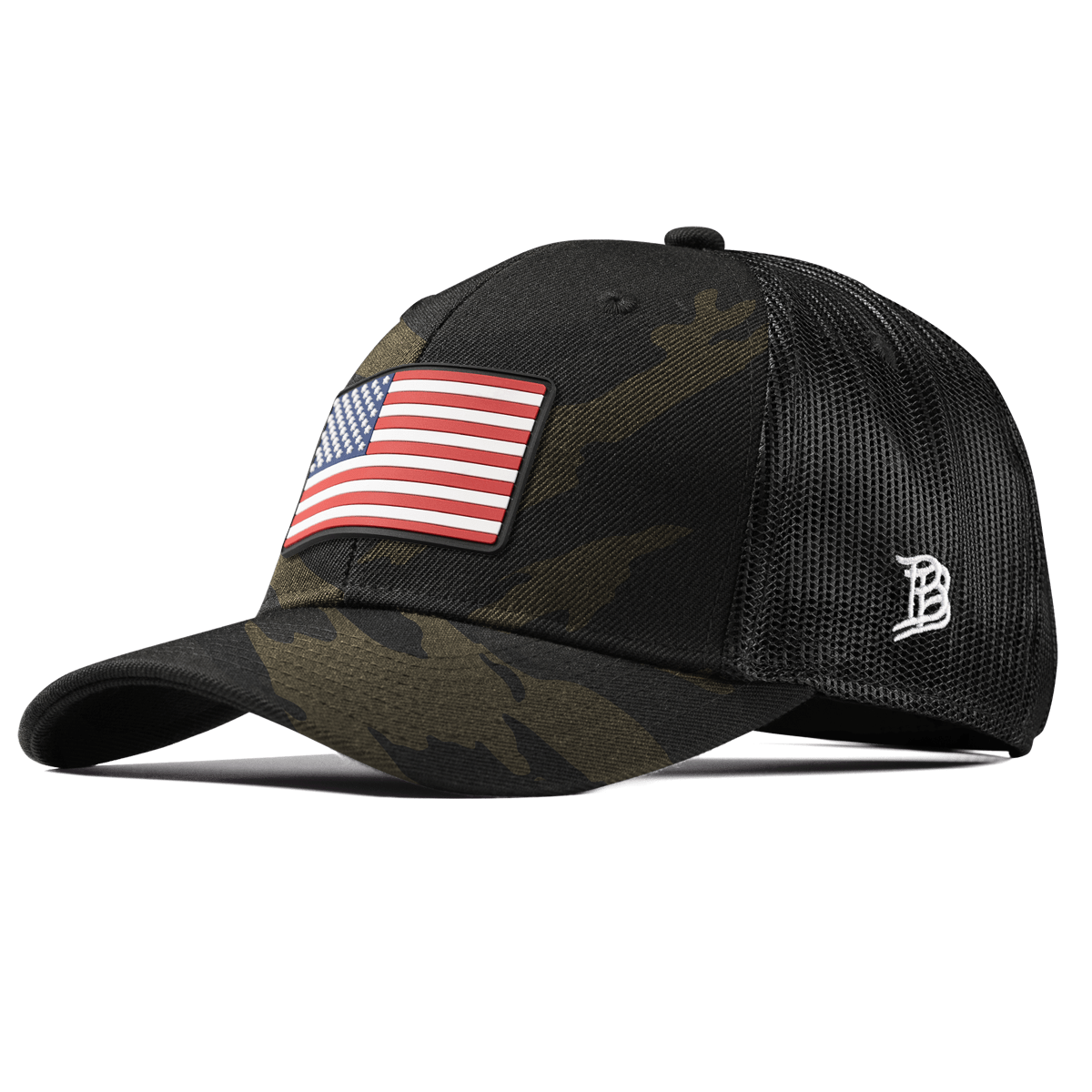 Old Glory PVC Curved Trucker Midnight Camo