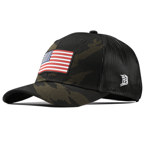 Old Glory PVC Curved Trucker Midnight Camo