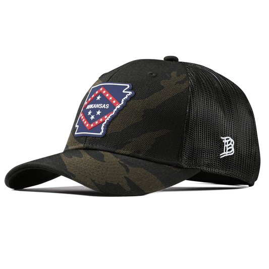 Arkansas Patriot Series Curved Trucker Midnight Camo