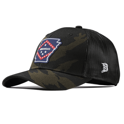 Arkansas Patriot Series Curved Trucker Midnight Camo