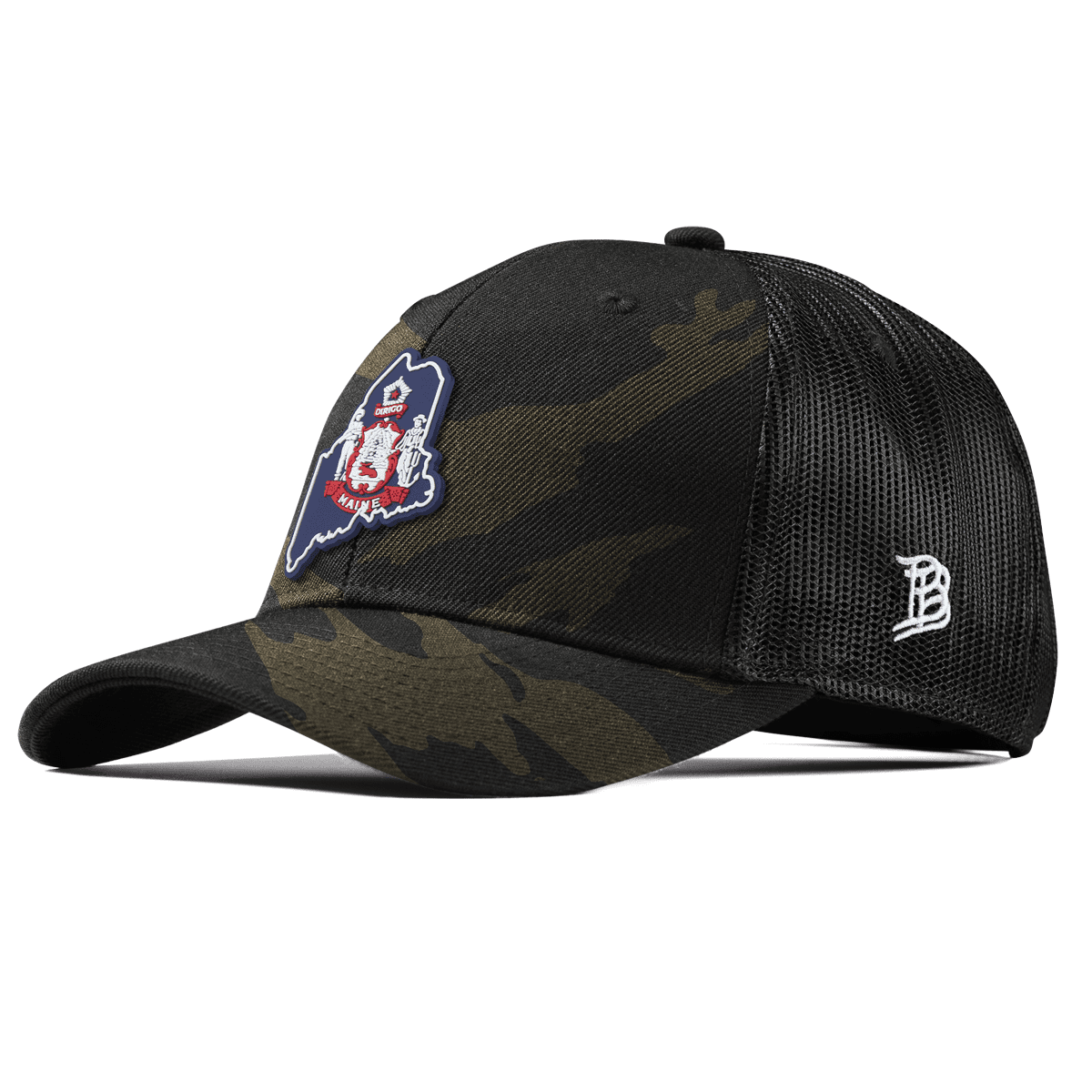 Maine Patriot Series Curved Trucker Midnight Camo