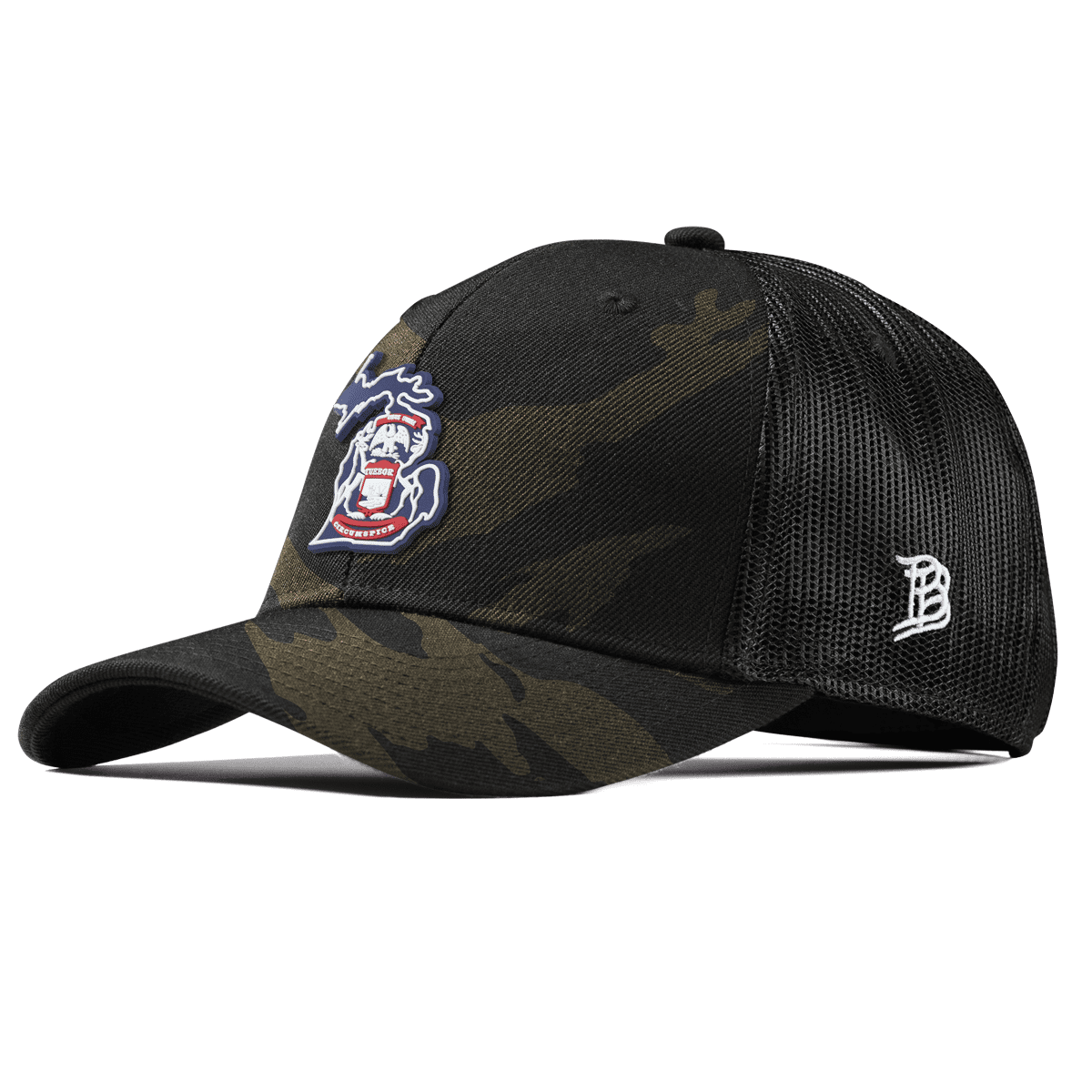 Michigan Patriot Series Curved Trucker Midnight Camo