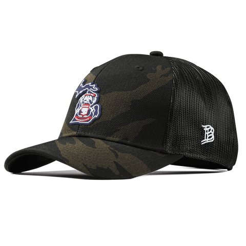 Michigan Patriot Series Curved Trucker Midnight Camo