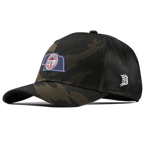 Nebraska Patriot Series Curved Trucker Midnight Camo