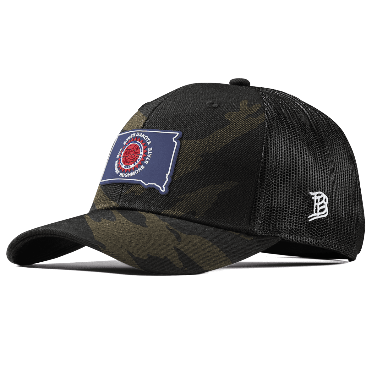 South Dakota Patriot Series Curved Trucker Midnight Camo