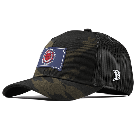 South Dakota Patriot Series Curved Trucker Midnight Camo