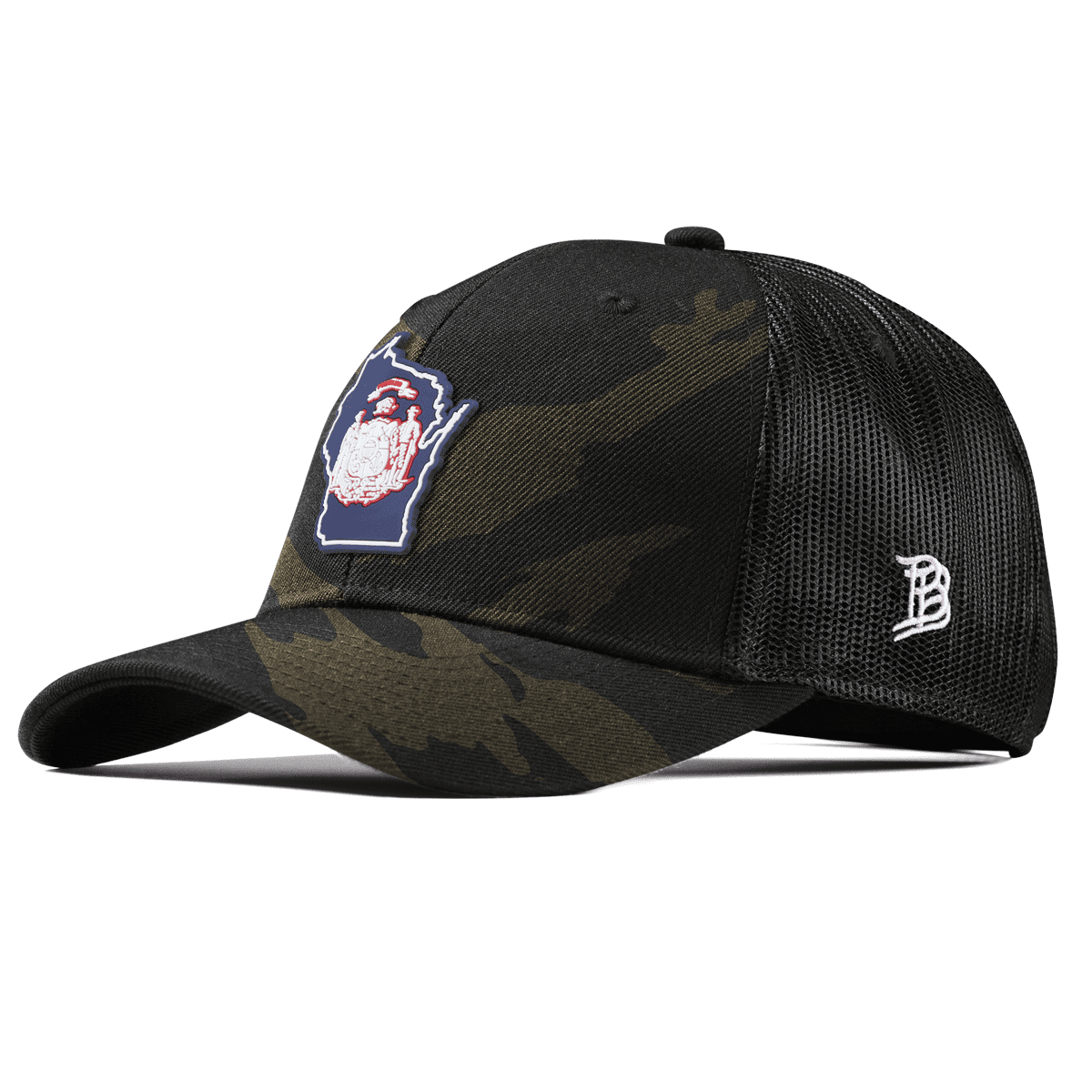 Wisconsin Patriot Series Curved Trucker Midnight Camo