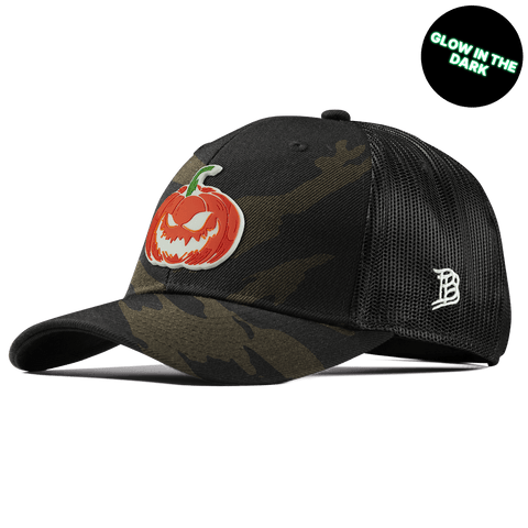 Jack-O-Lantern Glow Curved Trucker Midnight Camo