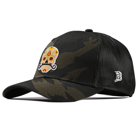 Sombrero Skull PVC Curved Trucker Midnight Camo