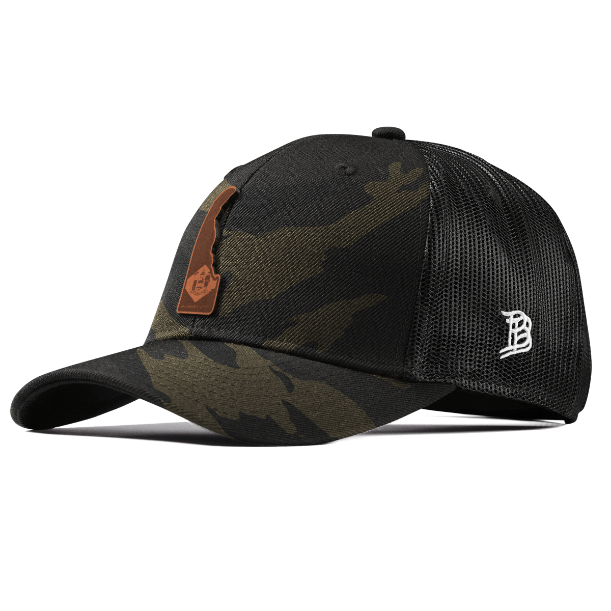 Delaware 1 Curved Trucker Midnight Camo