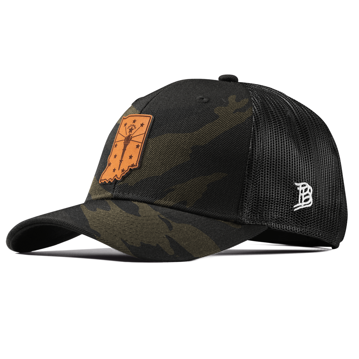 Indiana 19 Curved Trucker Midnight Camo