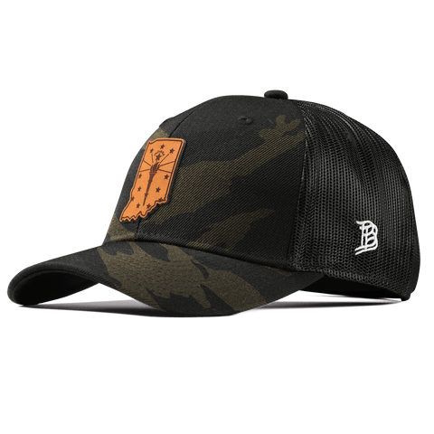 Indiana 19 Curved Trucker Midnight Camo