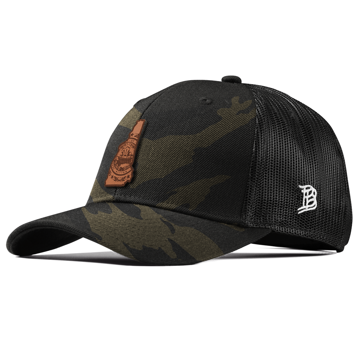 New Hampshire 9 Curved Trucker Midnight Camo