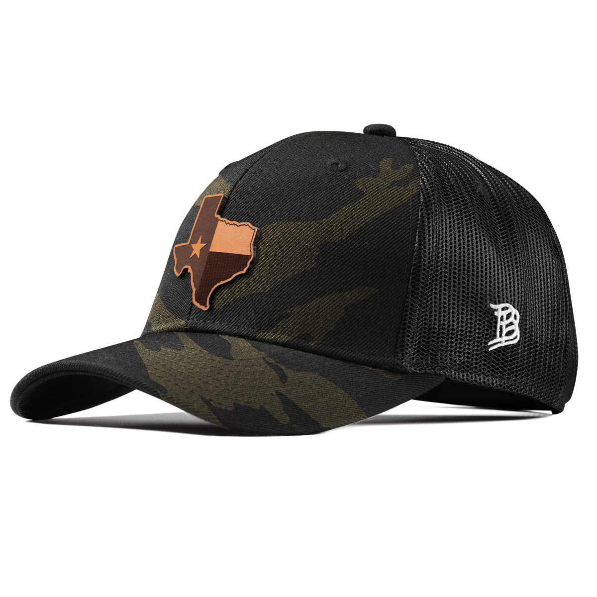 Texas 28 Curved Trucker Midnight Camo