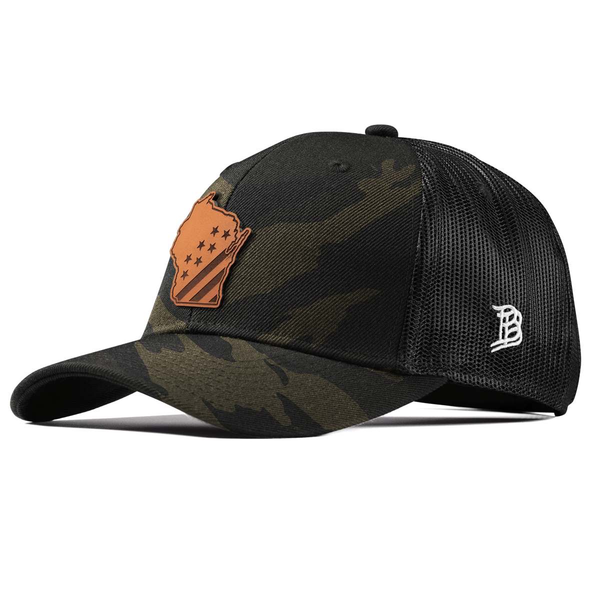 Wisconsin 30 Curved Trucker Midnight Camo