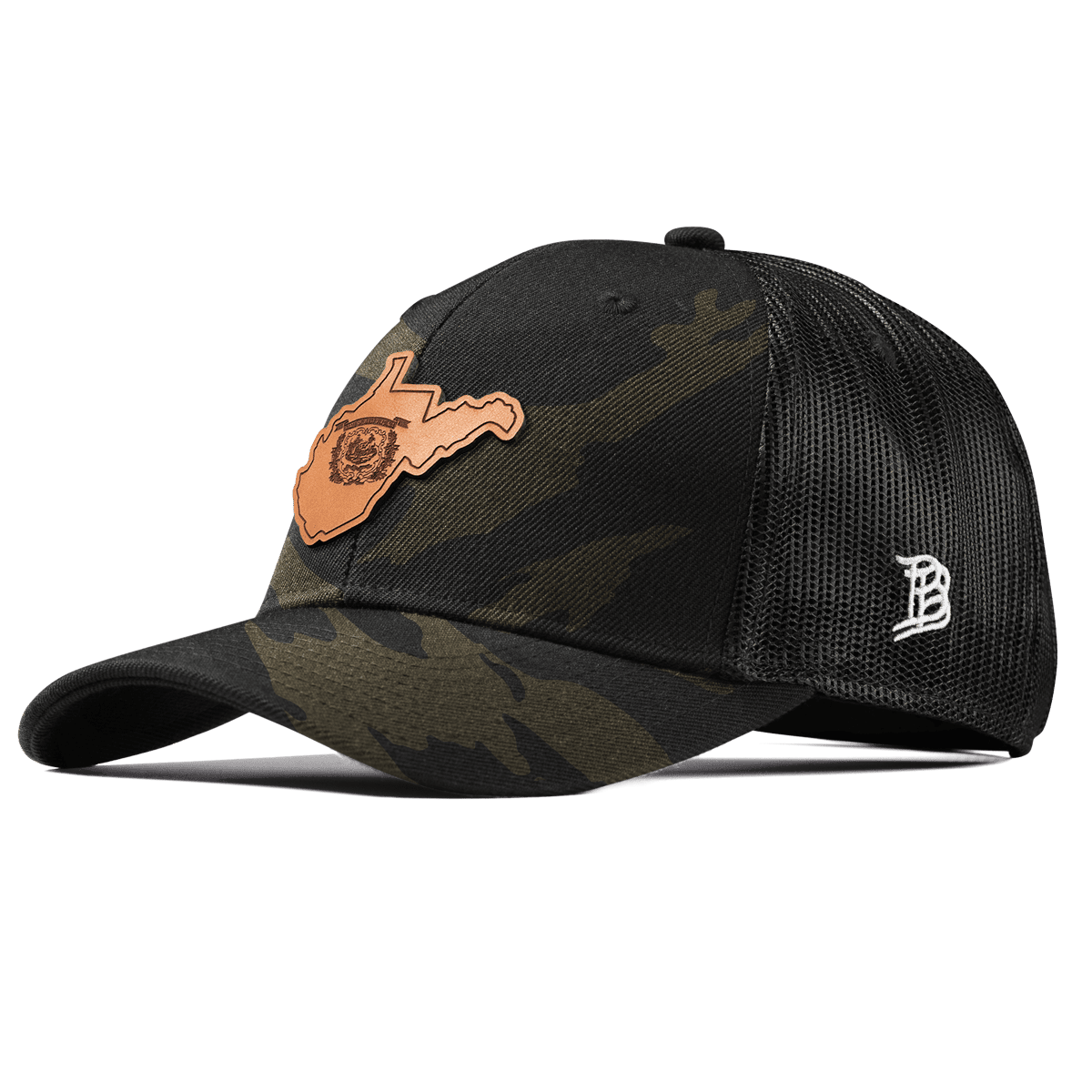 West Virginia 35 Curved Trucker Midnight Camo