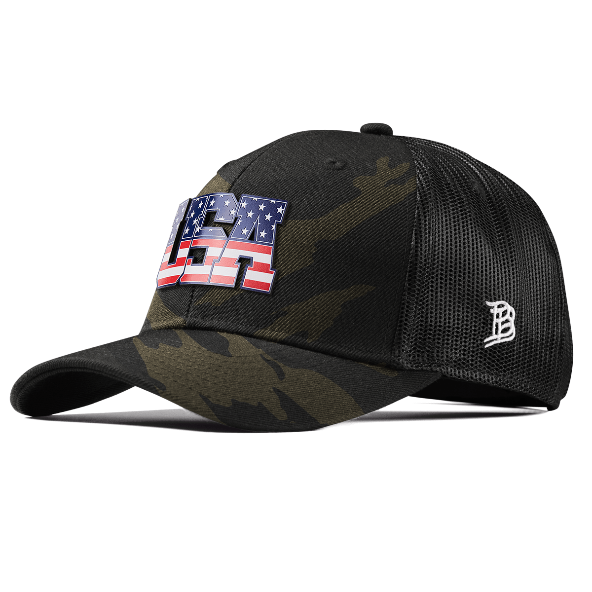 USA Tradition Curved Trucker Midnight Camo