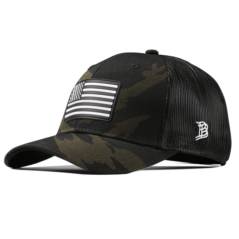 Vintage Old Glory Curved Trucker Midnight Camo