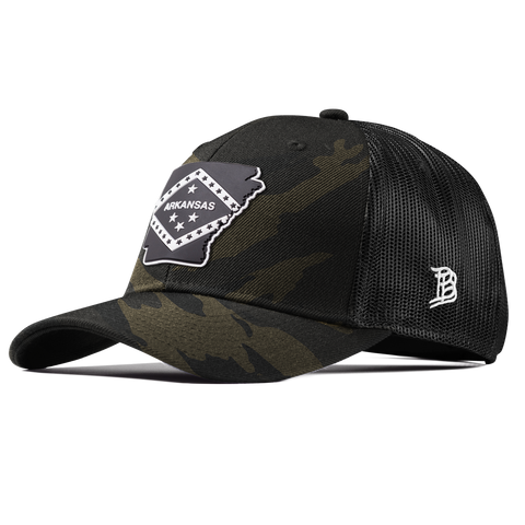 Arkansas Vintage Curved Trucker  Midnight Camo
