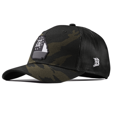 Georgia Vintage Curved Trucker  Midnight Camo