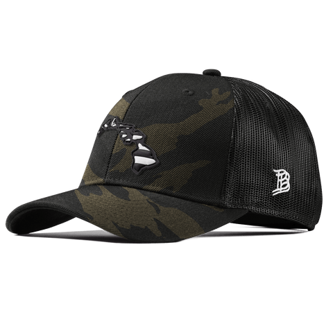 Hawaii Vintage Curved Trucker  Midnight Camo