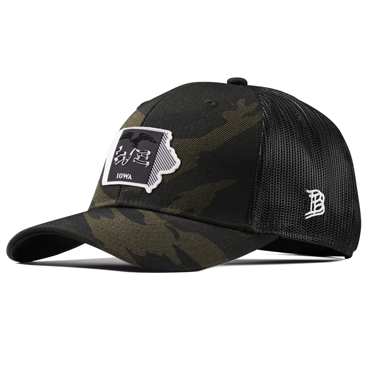 Iowa Vintage Curved Trucker  Midnight Camo