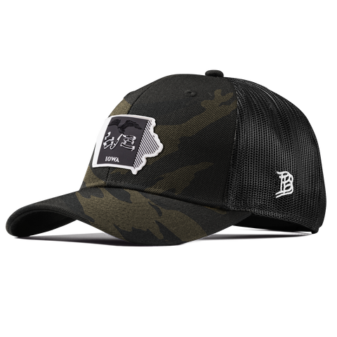 Iowa Vintage Curved Trucker  Midnight Camo