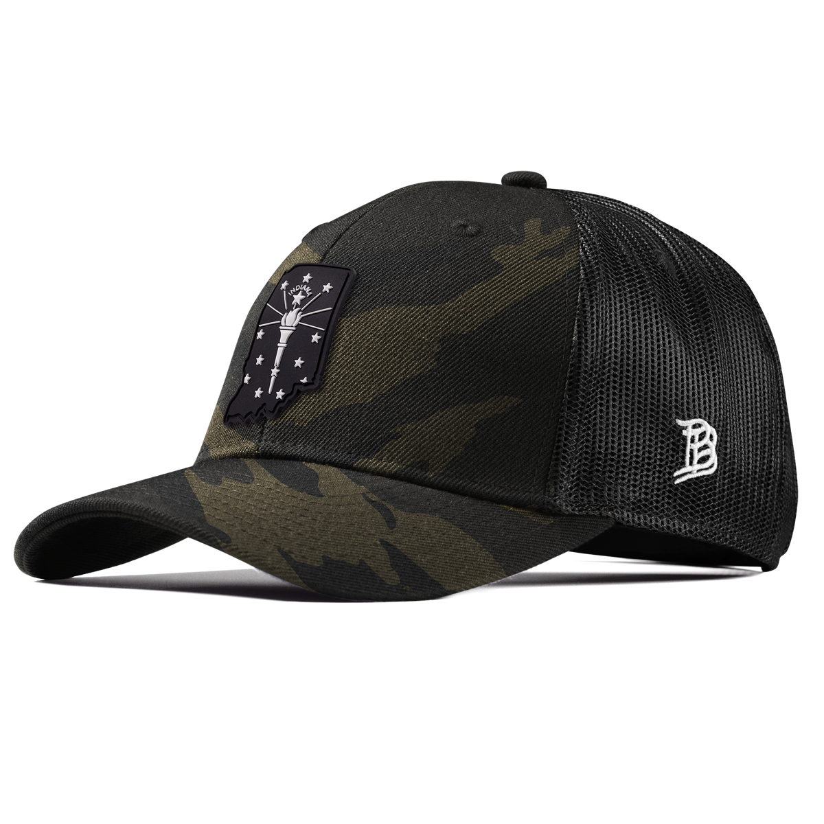 Indiana Vintage Curved Trucker  Midnight Camo