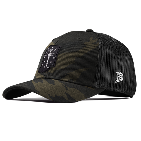 Indiana Vintage Curved Trucker  Midnight Camo