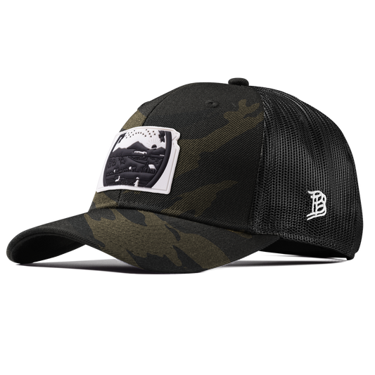 Kansas Vintage Curved Trucker  Midnight Camo