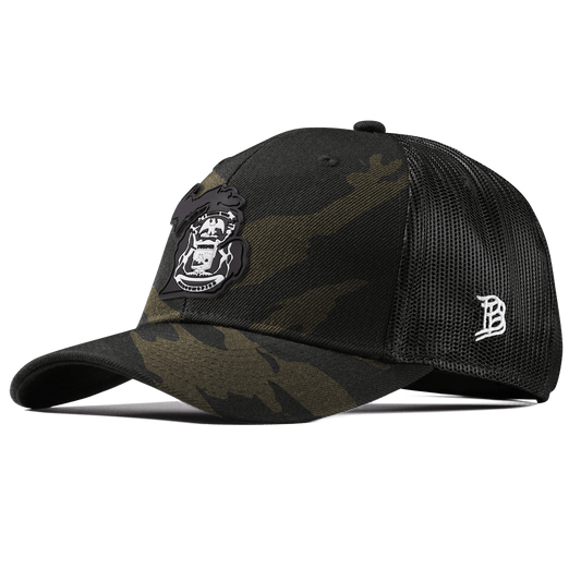 Michigan Vintage Curved Trucker  Midnight Camo