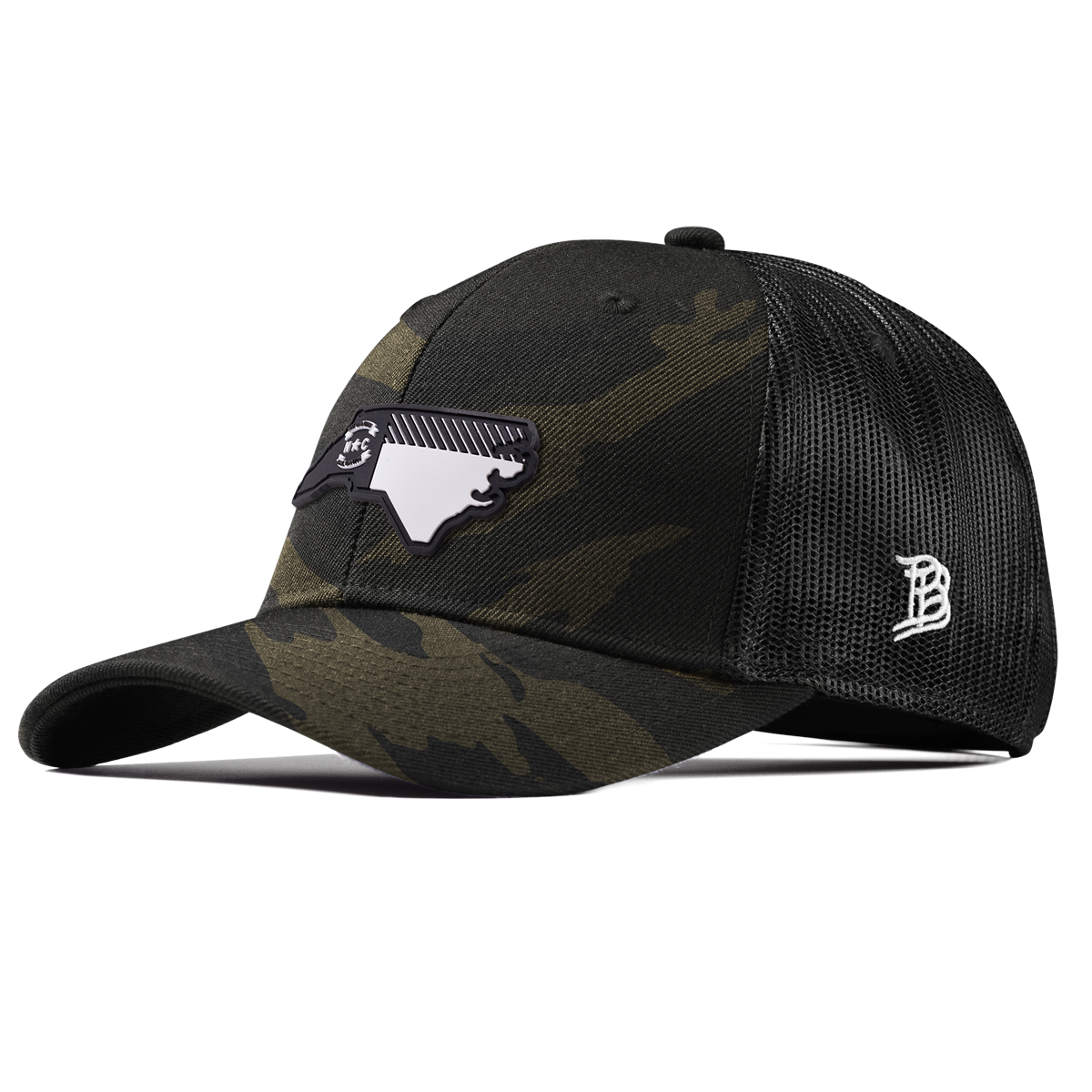 North Carolina Vintage Curved Trucker  Midnight Camo