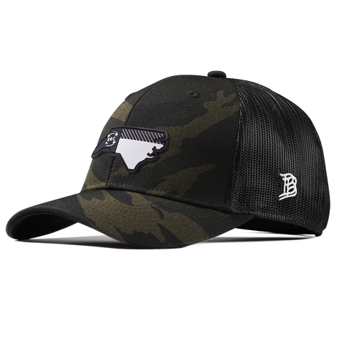 North Carolina Vintage Curved Trucker  Midnight Camo