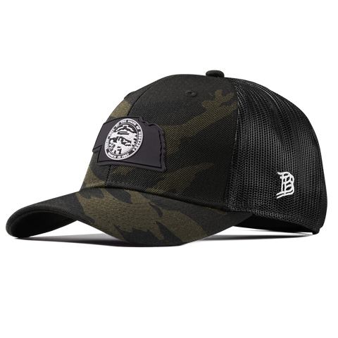 Nebraska Vintage Curved Trucker  Midnight Camo
