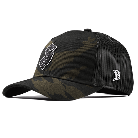 New Jersey Vintage Curved Trucker  Midnight Camo