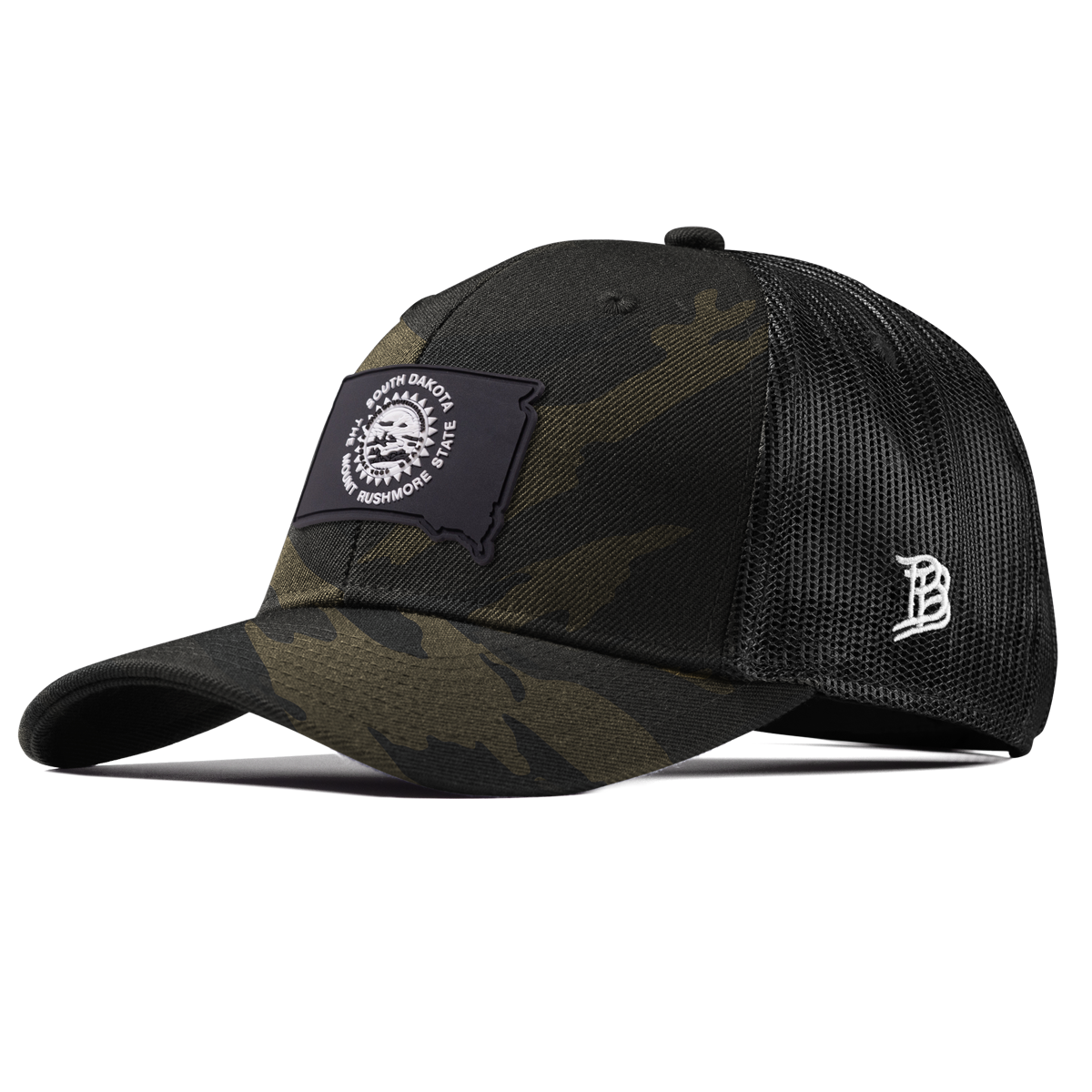 South Dakota Vintage Curved Trucker  Midnight Camo