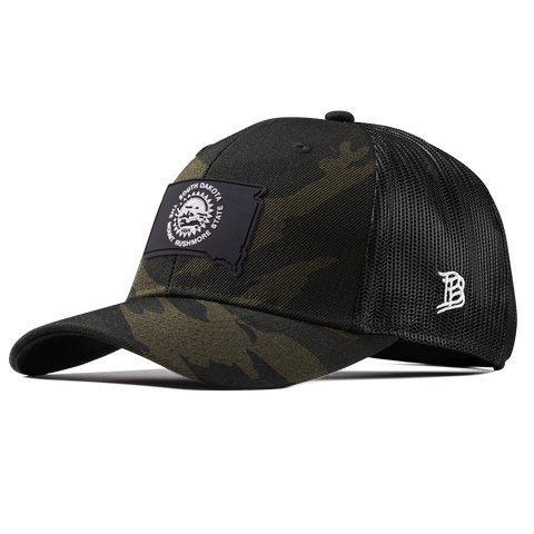 South Dakota Vintage Curved Trucker  Midnight Camo
