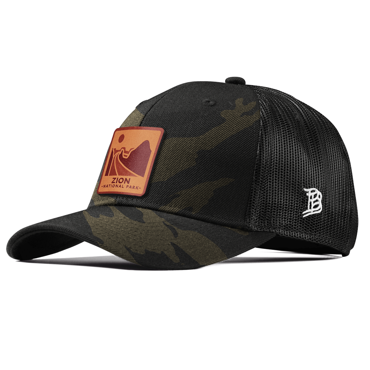 Zion National Park Curved Trucker Midnight Camo