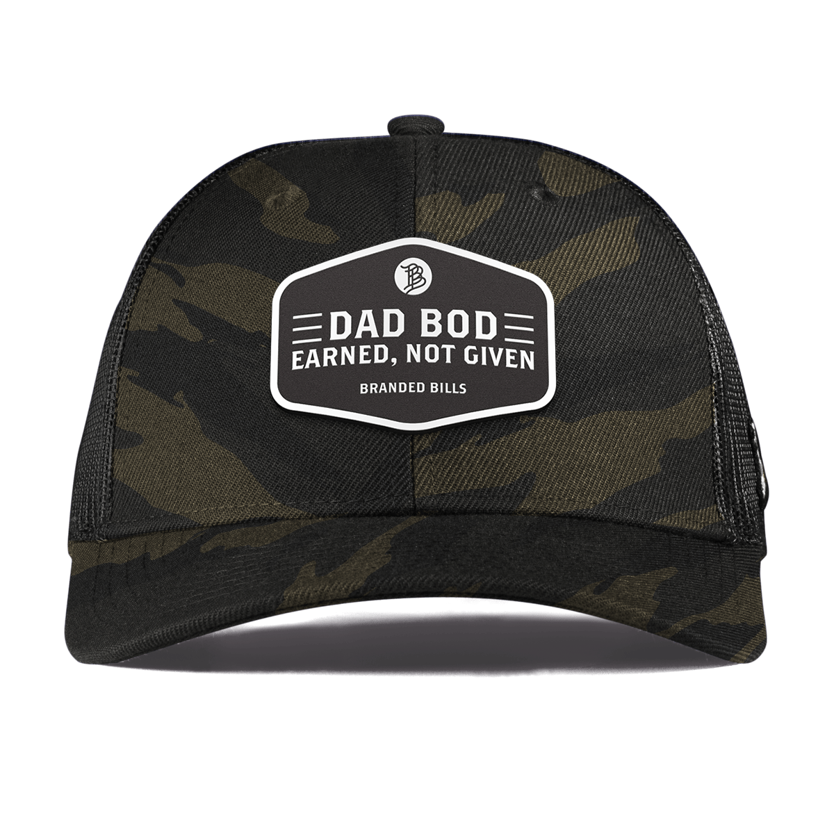 Dad Bod Curved Trucker Midnight Camo