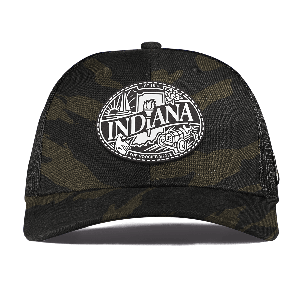 Indiana Traveler Curved Trucker Midnight Camo