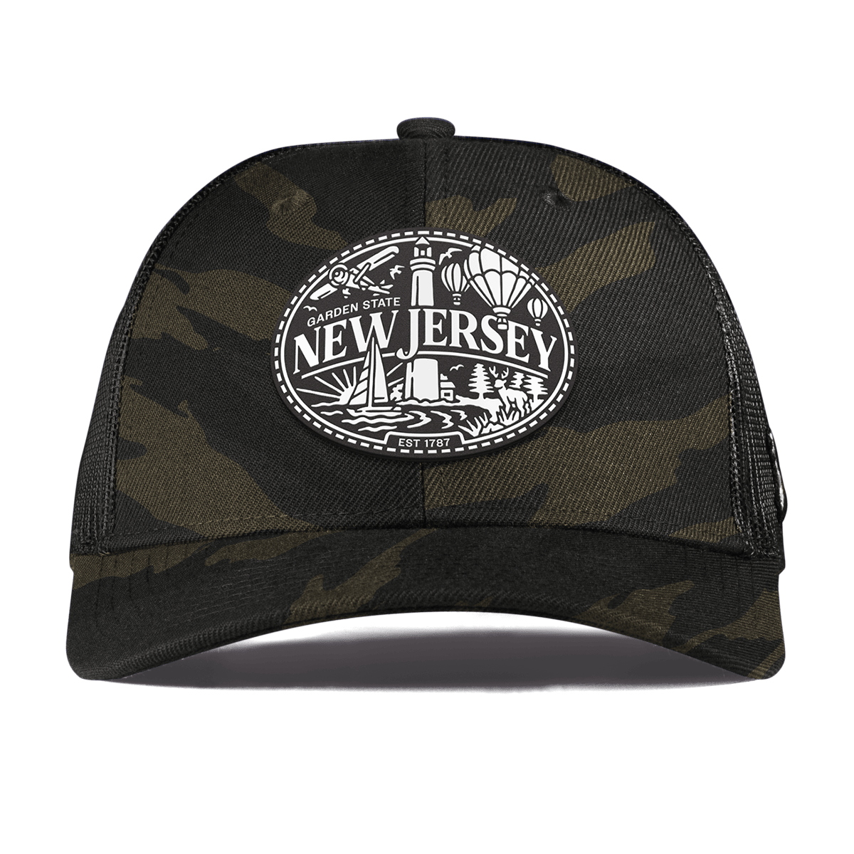 New Jersey Traveler Curved Trucker Midnight Camo