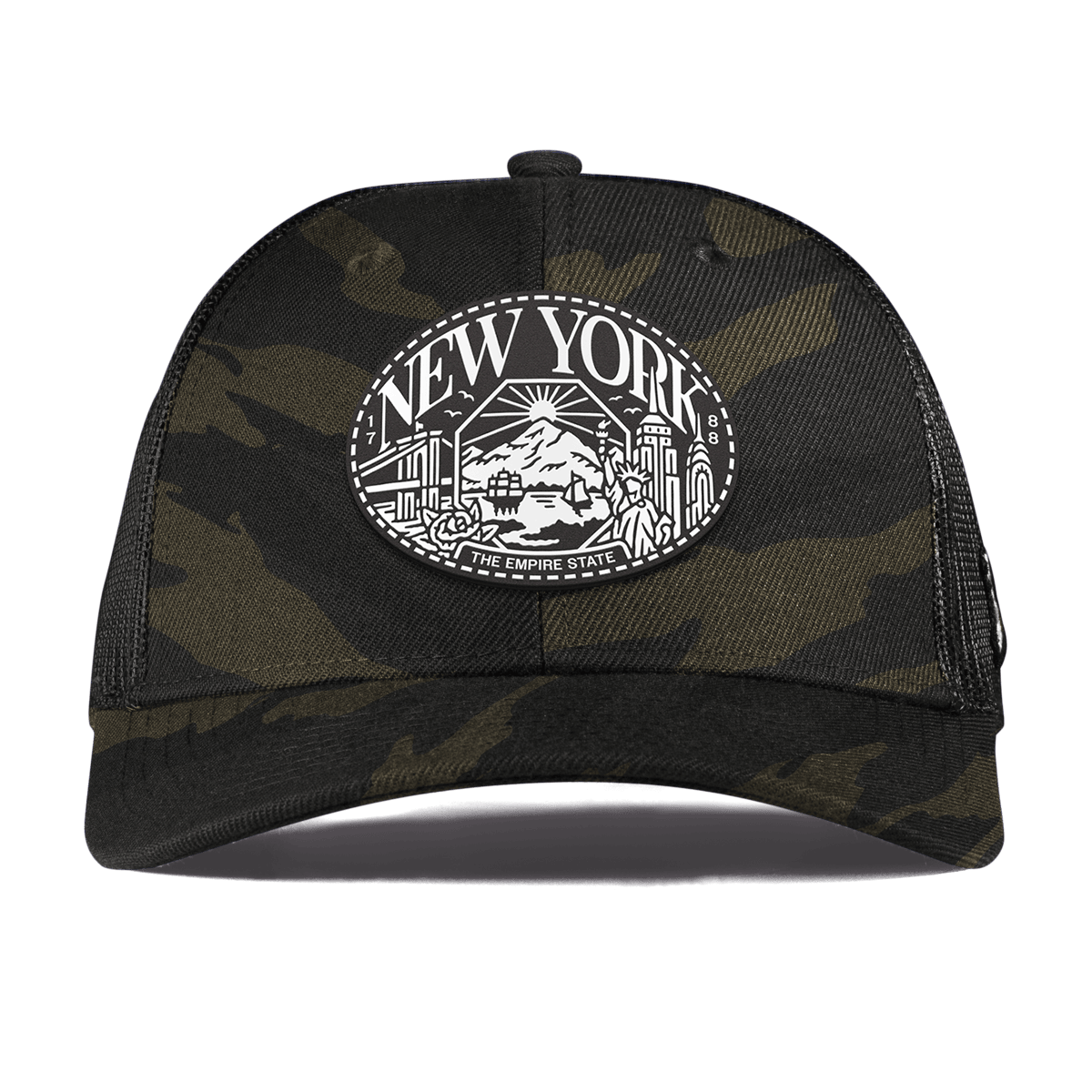 New York Traveler Curved Trucker Midnight Camo