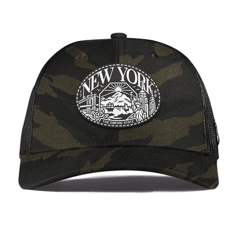 New York Traveler Curved Trucker Midnight Camo