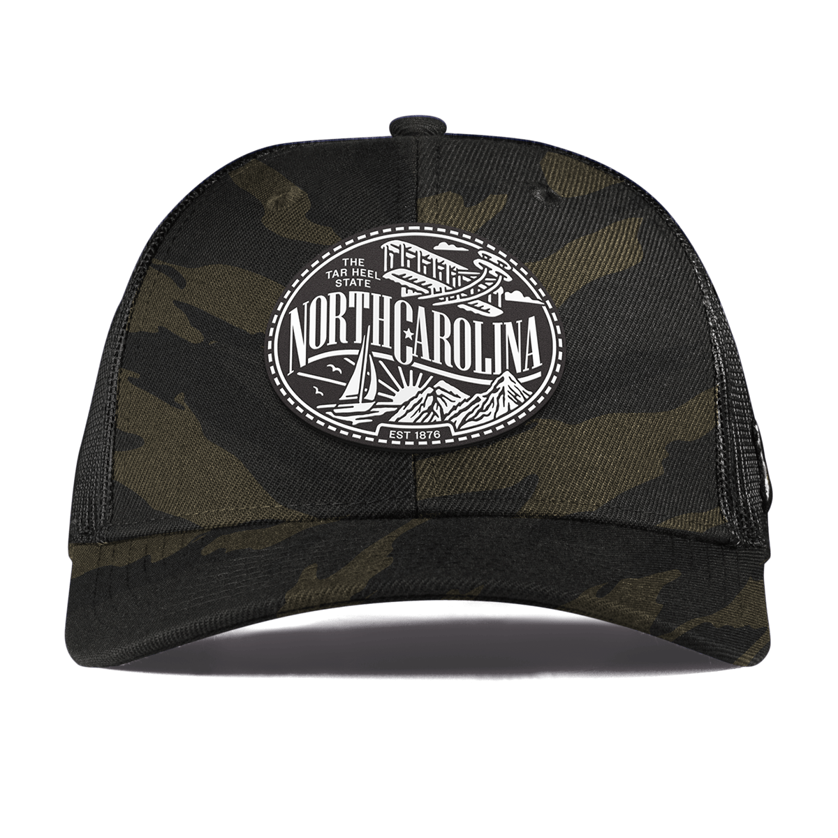 North Carolina Traveler Curved Trucker Midnight Camo